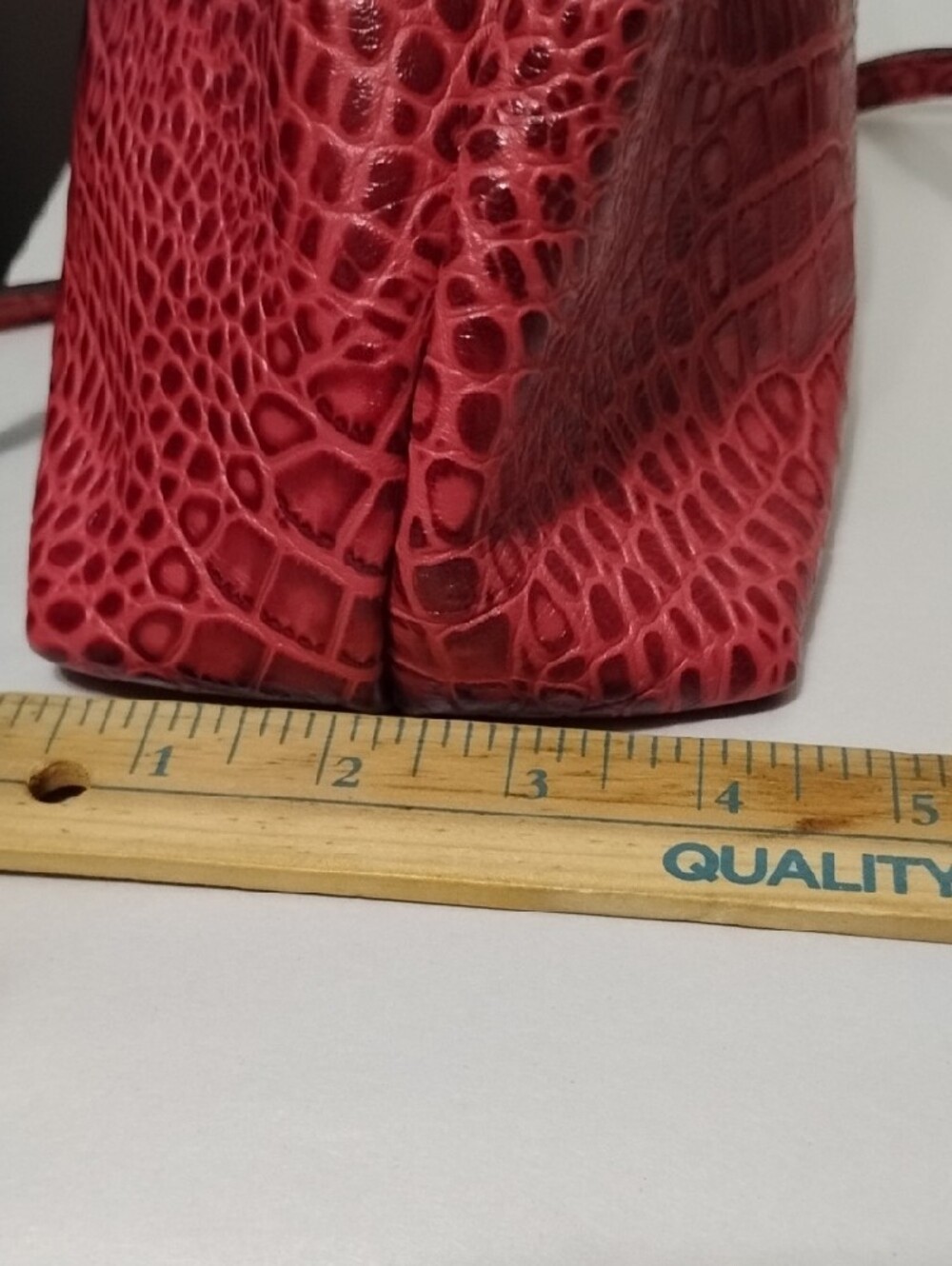 Patricia Nash Novella Frame Red Croc-Embossed Frame Satchel Handbag - Picture 4 of 12
